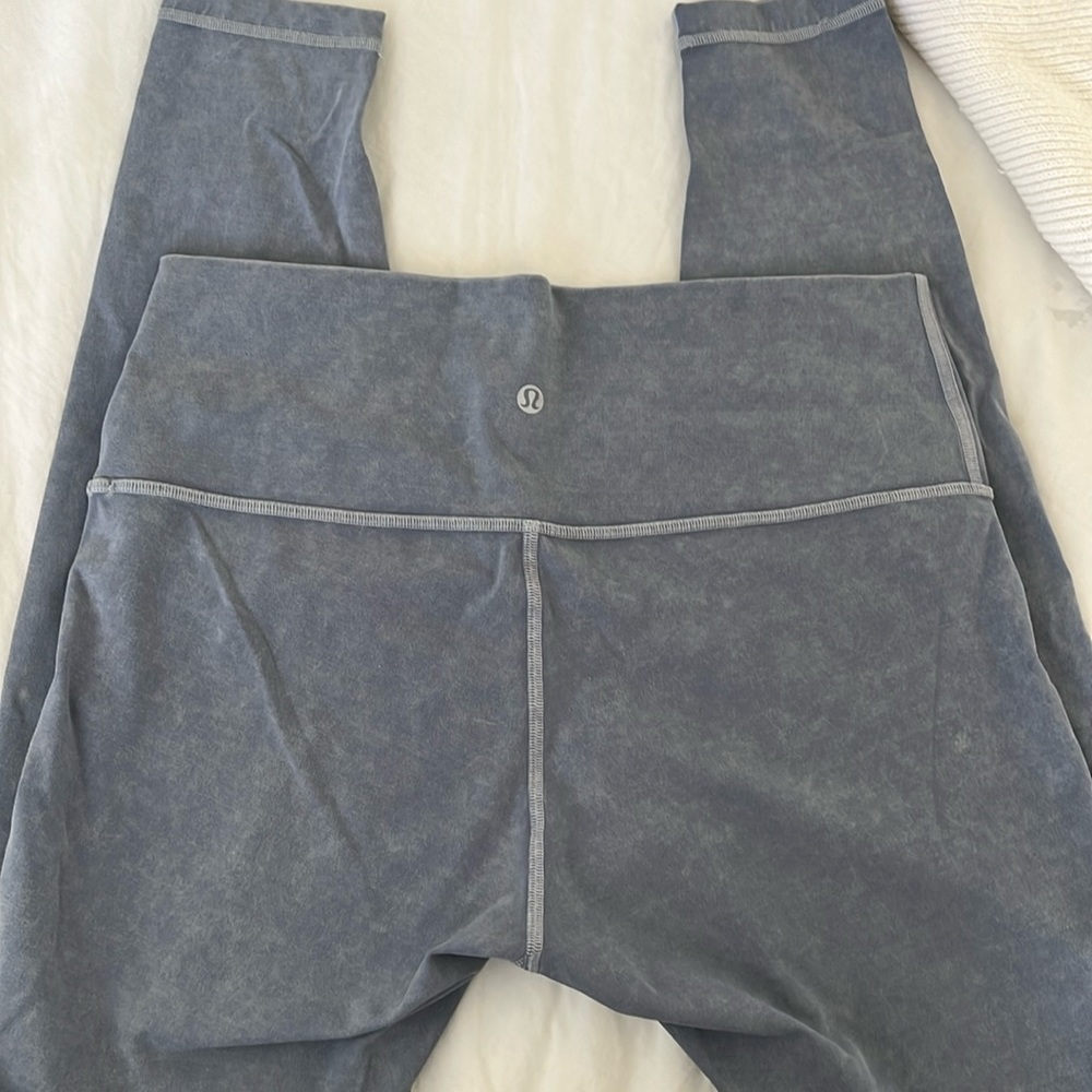 Lululemon Wunder Under High-Rise Leggings - Blue Acid Wash Blue Noon  - Size 10